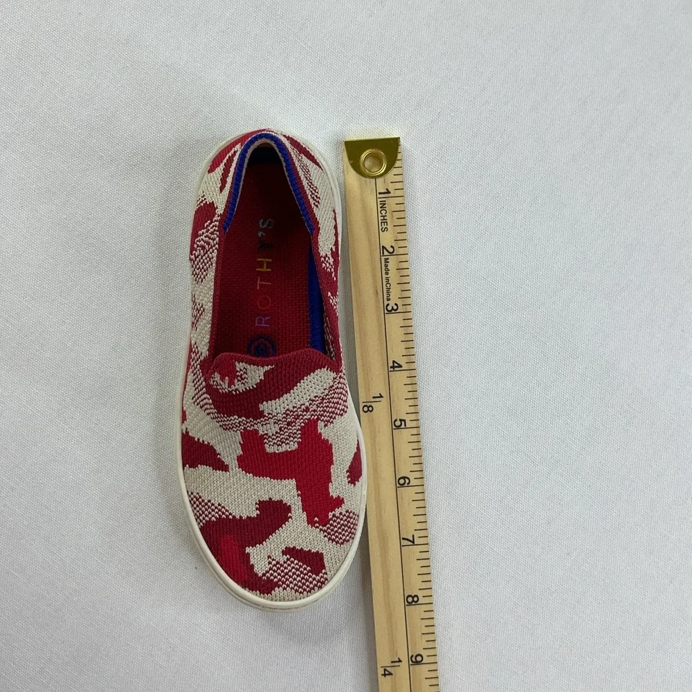 ROTHY'S Llama Snickers Kids Unisex Youth Red Beige Slip On Flat K12
